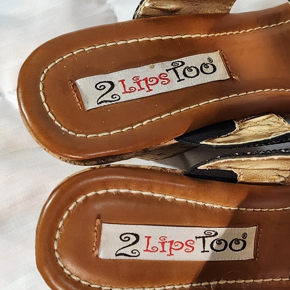 2 LIP TOO 💋 WEDGES SANDAL SIZE 6 - Picture 6 of 12